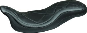Kawasaki Vulcan 900 One-Piece Motorcycle Seat - Mustang Motorcycle - Standard Touring with Studs - Black - `06-`21